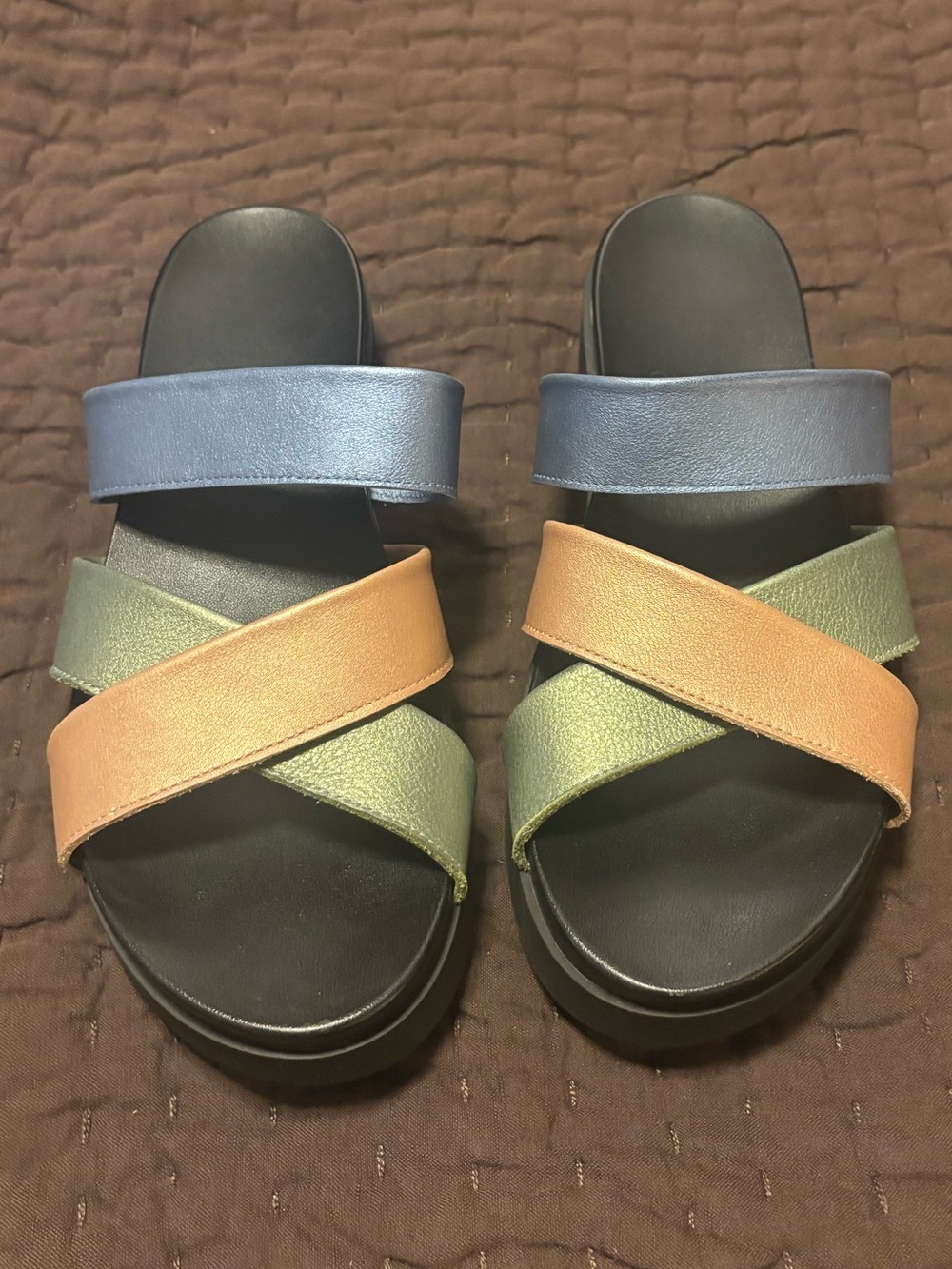Arche Maykan Metallic Leather Sandal Platform Slides EUR 41, US 9/9.5